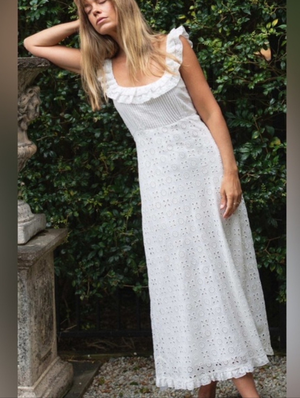 NWT Rixo Patsy Dress In Ivory eyelet Size US10 - Picture 16 of 17